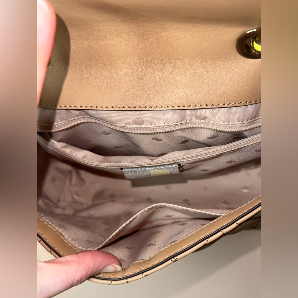 Kate Spade White and Tan Quilted Shoulder Bag - Picture 9 of 10